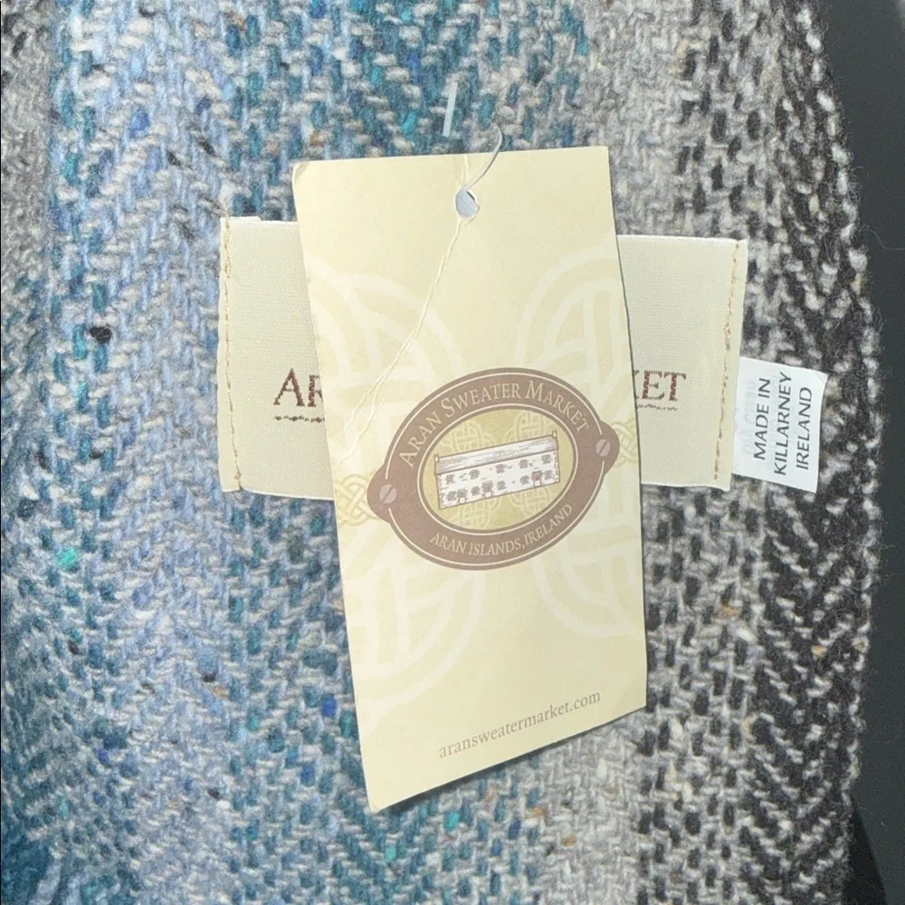 Aran Sweater Market Merino Wool Herringbone Scarf Made in Ireland